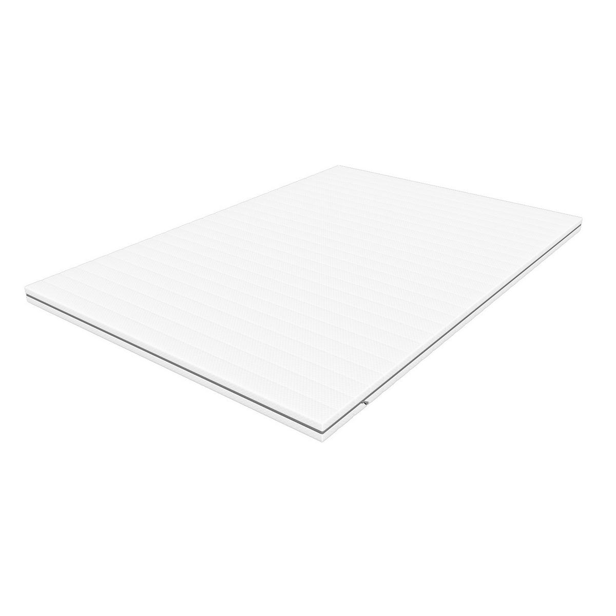 MATRATZENTOPPER aus komfortablem Gelschaum 80X190 cm - Weiß/Grau, Textil (80/190cm) - Schlaftroll