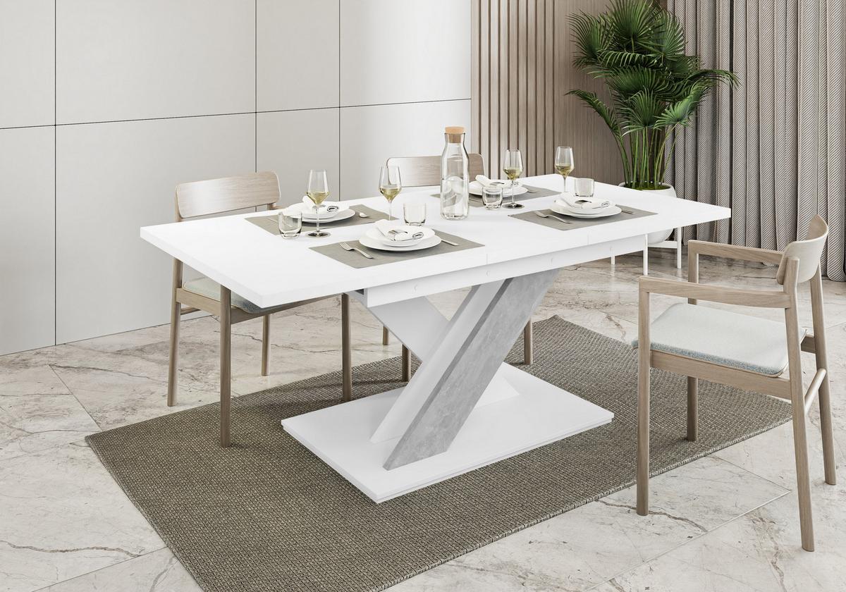 ESSTISCH RUDEN Ausziehbar 140 - 180 / 80 x 76 cm - Weiß/Grau, Holz (140/80/76cm) - MASSENO