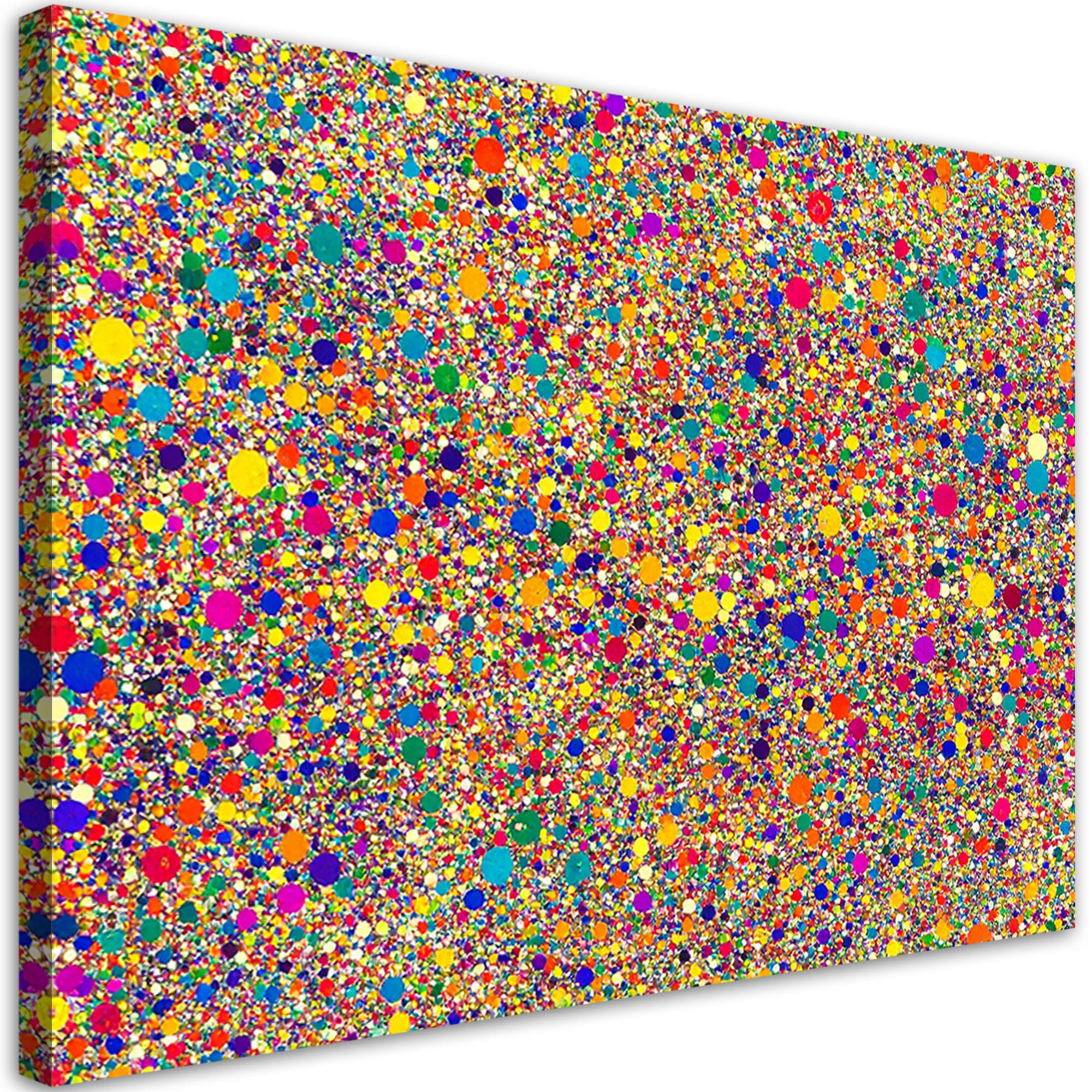 LEINWANDBILD Farbenfrohe Punkte Abstraktion 90x60cm - Multicolor, Textil (90/60cm) - Feeby