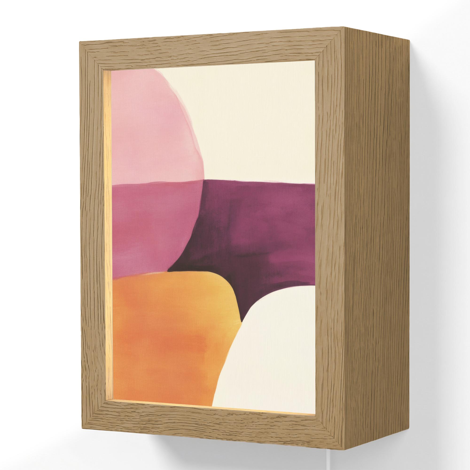 WANDLEUCHTE Formen - Abstrakt - Farbenfroh 15x20 cm - Rosa, Holzwerkstoff (15/20/8cm) - OnlyWow