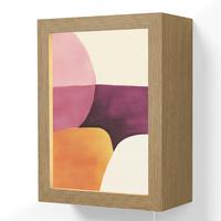 WANDLEUCHTE Formen - Abstrakt - Farbenfroh 15x20 cm - Rosa, Holzwerkstoff (15/20/8cm) - OnlyWow