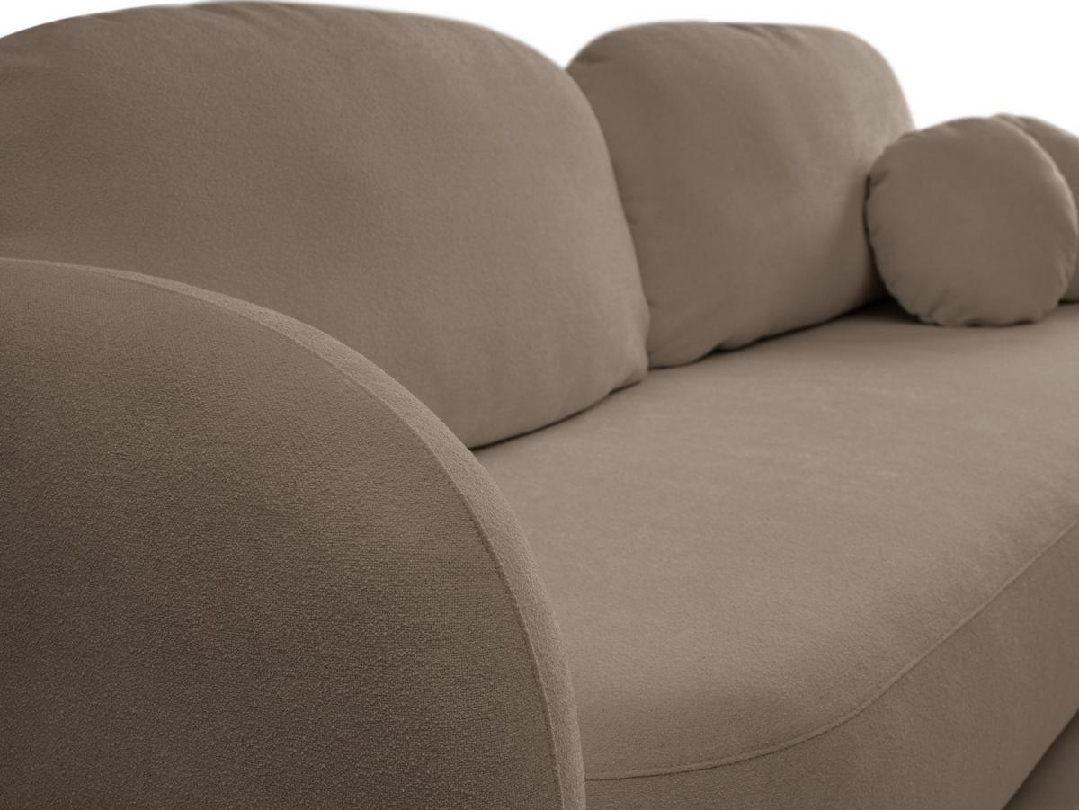 BETTSOFA AMICO Braun Bucle-Stoff mit Schlaffunktion - Braun, Holz (238/86.5/101cm) - MASSENO