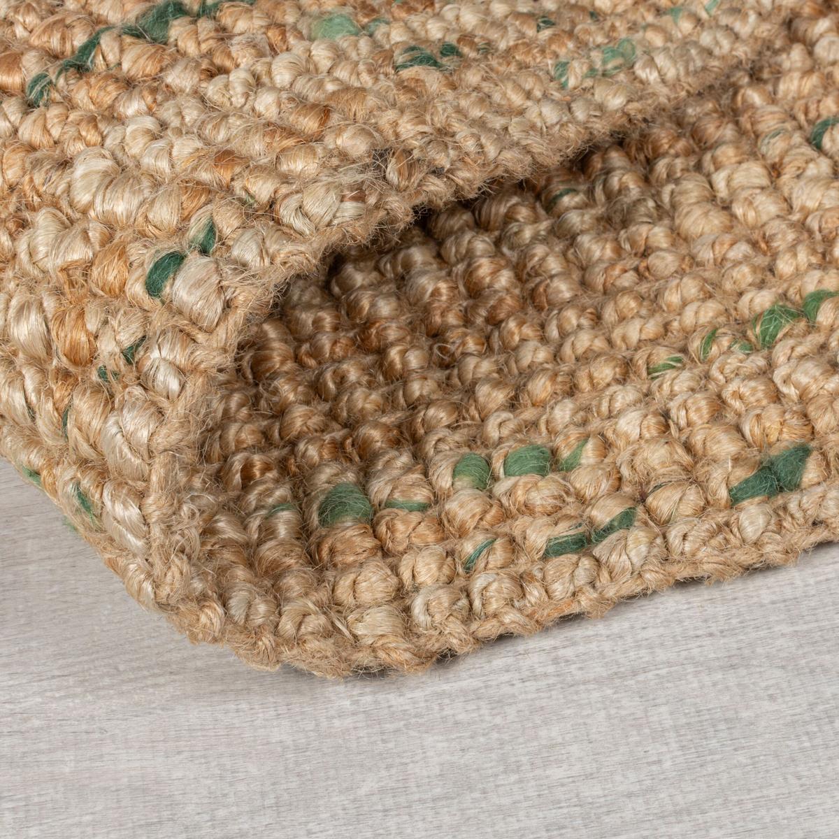 JUTETEPPICH handgewebt ERME, in Naturjute, Natur-Grün, 160 x 230 cm - Beige, Textil (230/160cm) - KADIMA DESIGN