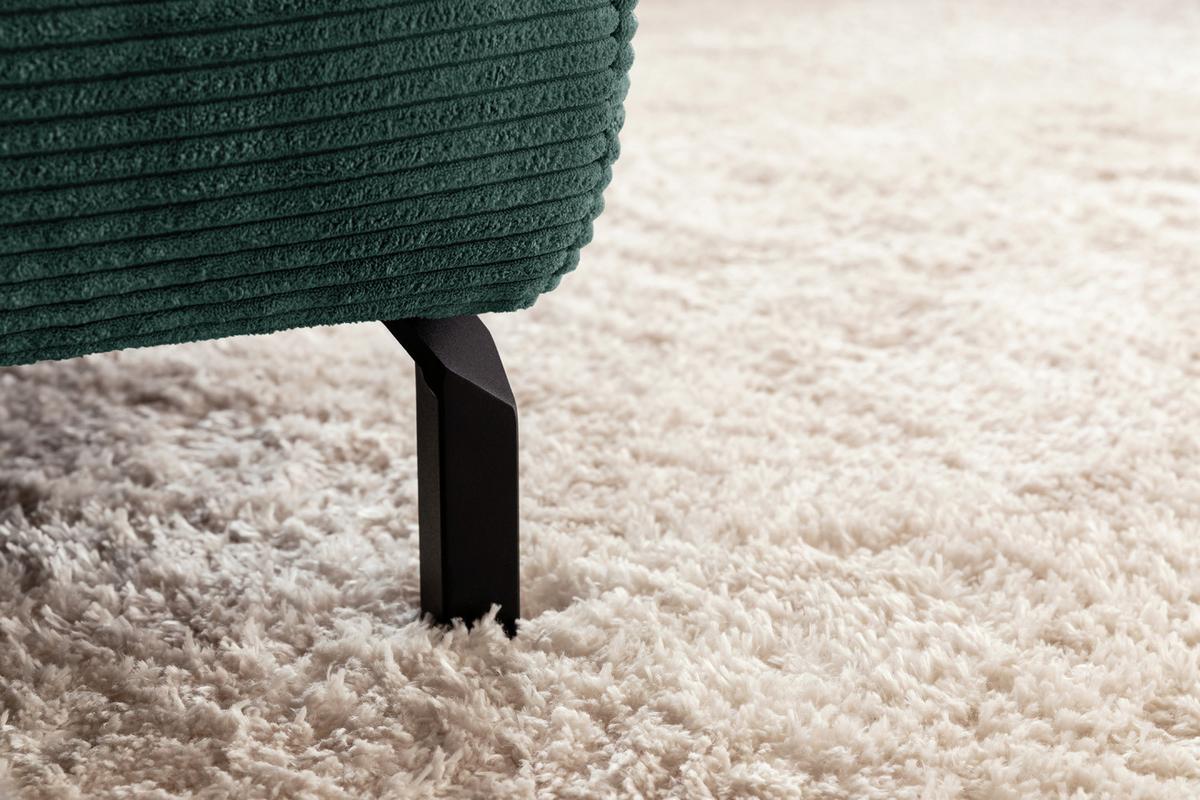 ECKSOFA DELIA Smaragdgrün Cord - Smaragdgrün/Schwarz, Textil/Metall (276/219cm) - KAWOLA