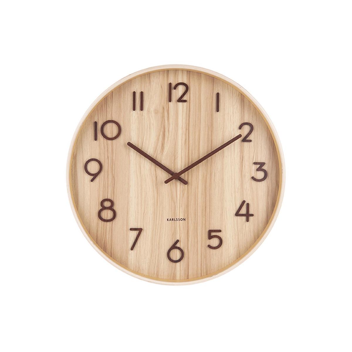 WANDUHR 40/40 cm - Hellbraun, Holz (40/40/1cm) - ONZENO