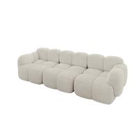 3-SITZER modulares Sofa Miko-S2 300x118x75 cm Creme Cord - Schwarz/Mokka, Holzwerkstoff/Kunststoff (300/75/118cm) - ALTDECOR