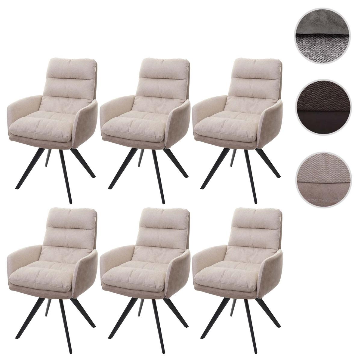 ESSZIMMERSTUHL Cremeweiß 6er-Set - Creme/Weiß, Textil (59/93/68cm) - MCW