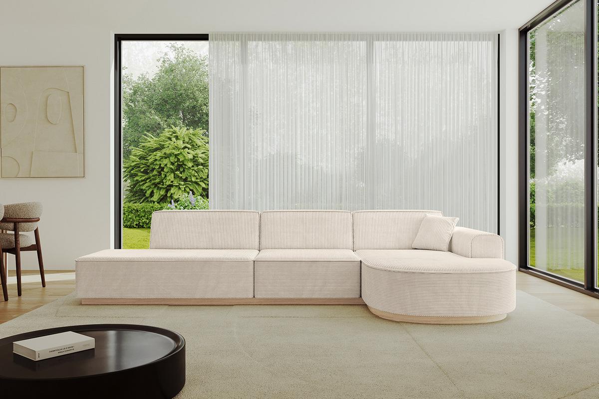 ECKSOFA Ottomane Rechts ARRIO-L2 - 328x171x83 cm Beige - Beige, Holzwerkstoff/Textil (328/171cm) - ALTDECOR