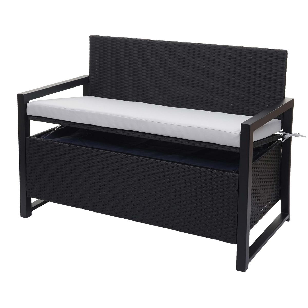 POLY-RATTAN 2ER SITZBANK Anthrazit, Grau - Anthrazit/Grau, Kunststoff (117/87/57cm) - MCW