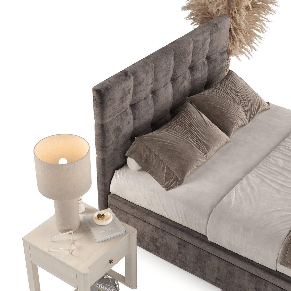 POLSTERBETT Guam mit Stauraum 120/200 cm Braun im Lotta Stoff - Schwarz/Braun, Holz/Holzwerkstoff (120/200cm) - AltaBeds