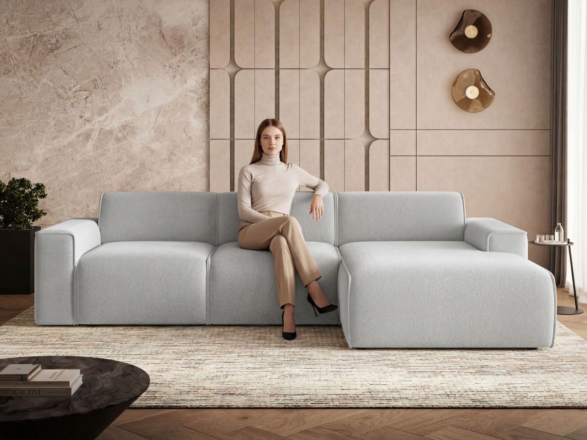 ECKSOFA Lavia Grau Links - Schwarz/Grau, Holz/Kunststoff (310/165cm) - Graingold