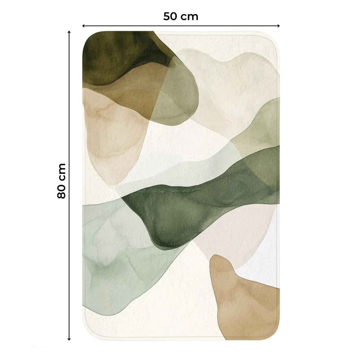 WC-VORLEGER Japandi - Abstrakt - Grün WC Teppich 50x80 cm - Grün, Textil (50/1cm) - OnlyWow