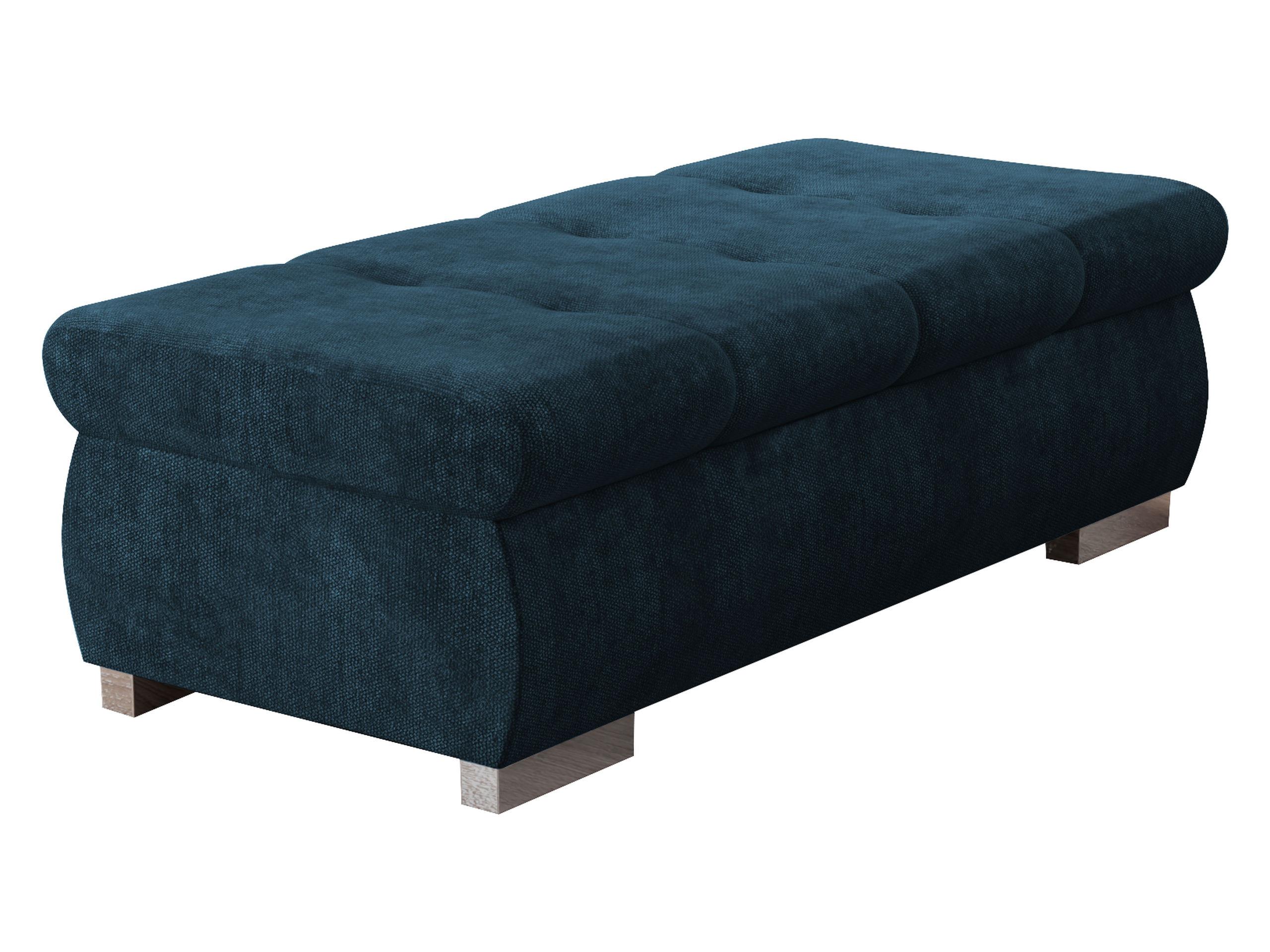 POLSTERHOCKER Orkan Groß - Blau/Silberfarben, Holz/Textil (120/39/60cm) - MIRJAN24
