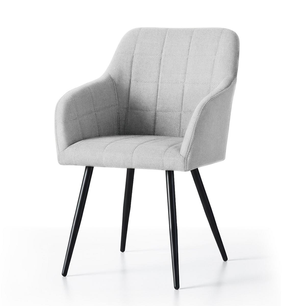 POLSTERSTUHL 4er Set, Metallbeine Hellgrau, Schwarz, X 54/82/58 - Hellgrau/Schwarz, Textil (54/82/51cm) - RAUMHIRSCH FURNITURE