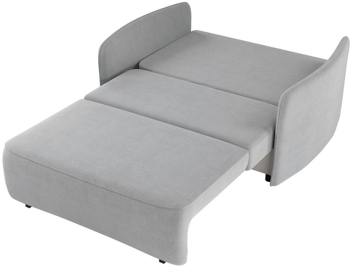 SCHLAFSOFA Paxi 145 cm - Hellgrau/Schwarz, Textil/Metall (145/84/106cm) - Selsey
