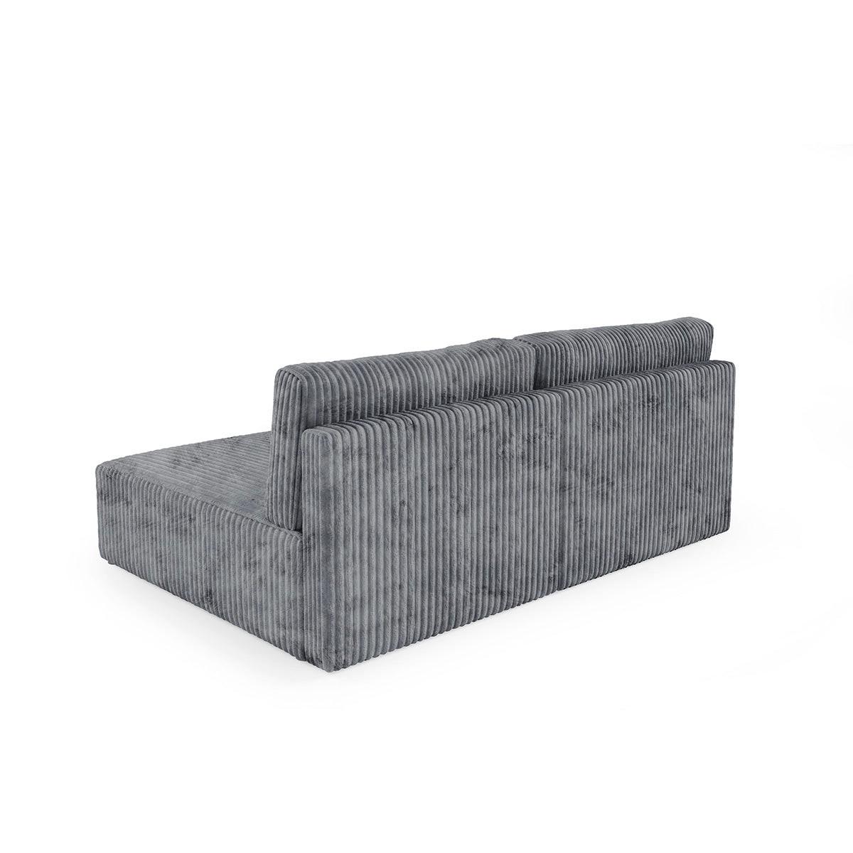 ECKSOFA Angela 3 Sitzplätze Dunkelgrau - Grau, Holz (210/149cm) - Petits-meubles