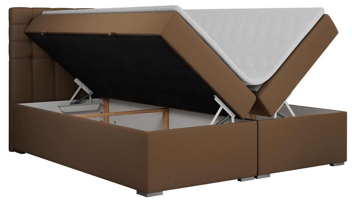 BOXBETT SUSAN 160/200 Braun Kunstleder - H4 - Braun, Holz/Textil (160/200cm) - MKS