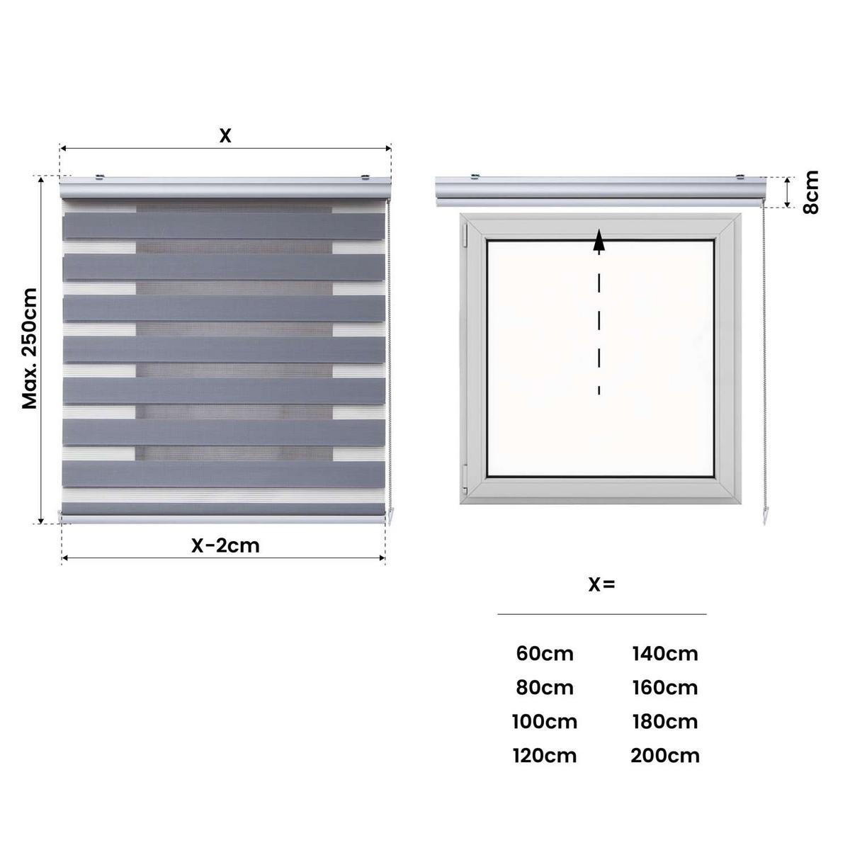 DOPPELROLLO Silber 160x250 cm - Silberfarben, Kunststoff (160/250cm) - STORESDECO