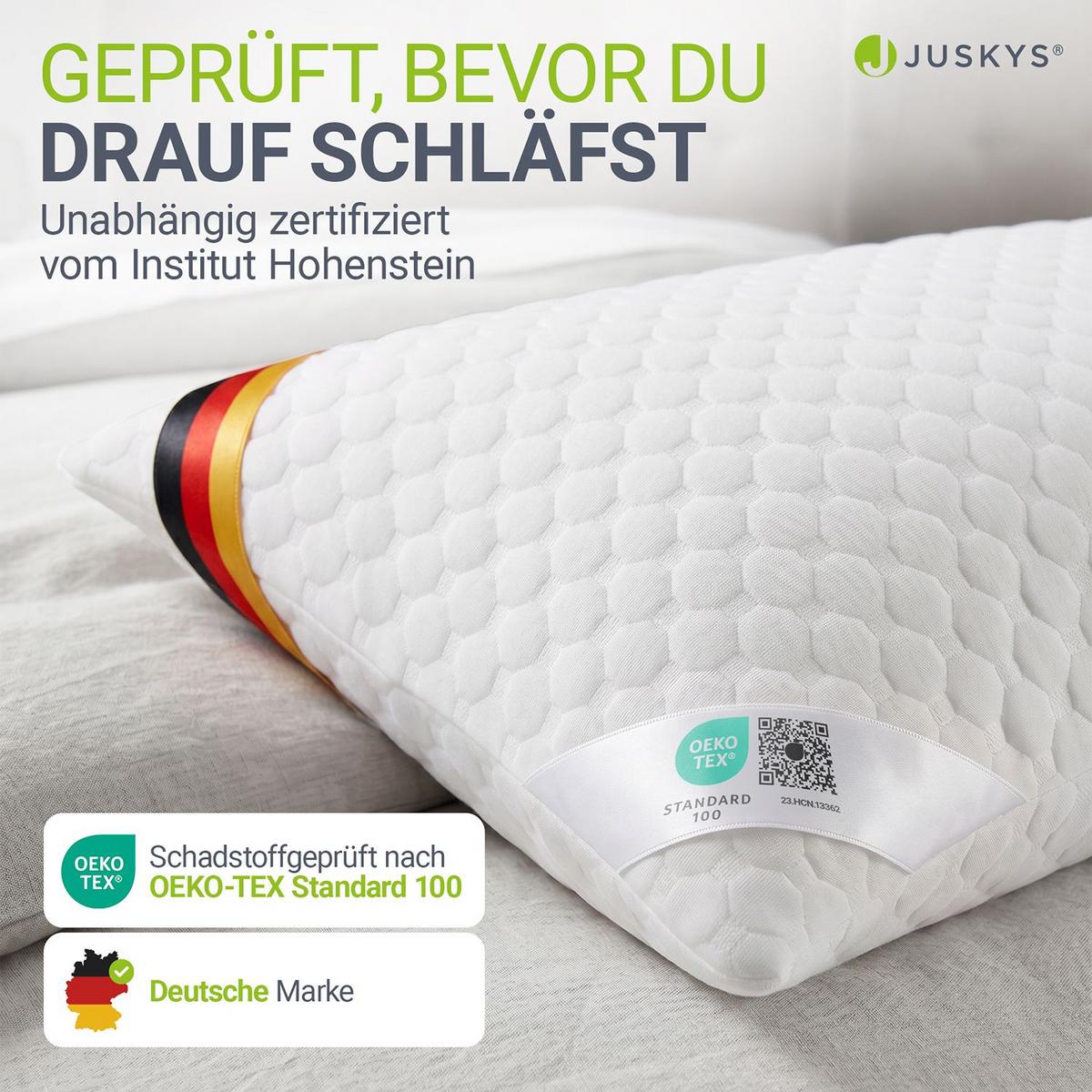 KOPFKISSEN 80x40 cm (2er-Set) - Weiß, Textil (40/80cm) - Juskys