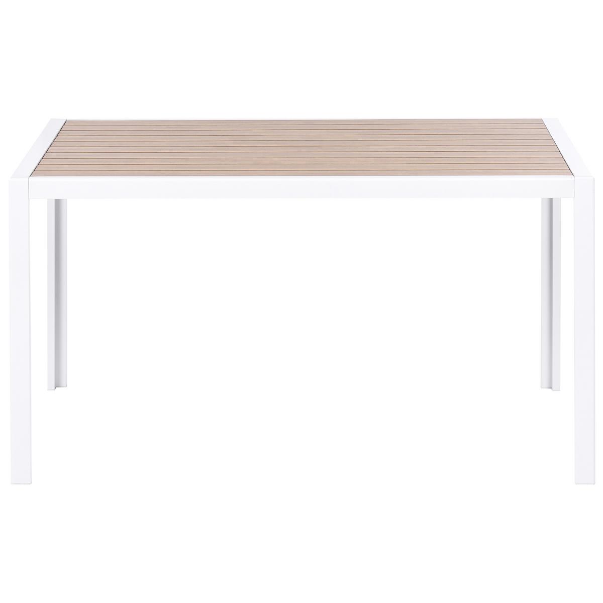 GARTENMÖBEL Set 4-Sitzer Grau/Weiß Visso - Beige/Weiß, Metall - Beliani