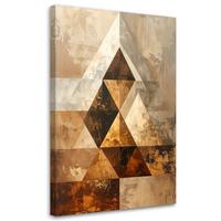 BILD auf Leinwand, Geometrische Dreiecke Abstrakt beige braun - Braun, Textil (20/30cm) - Feeby
