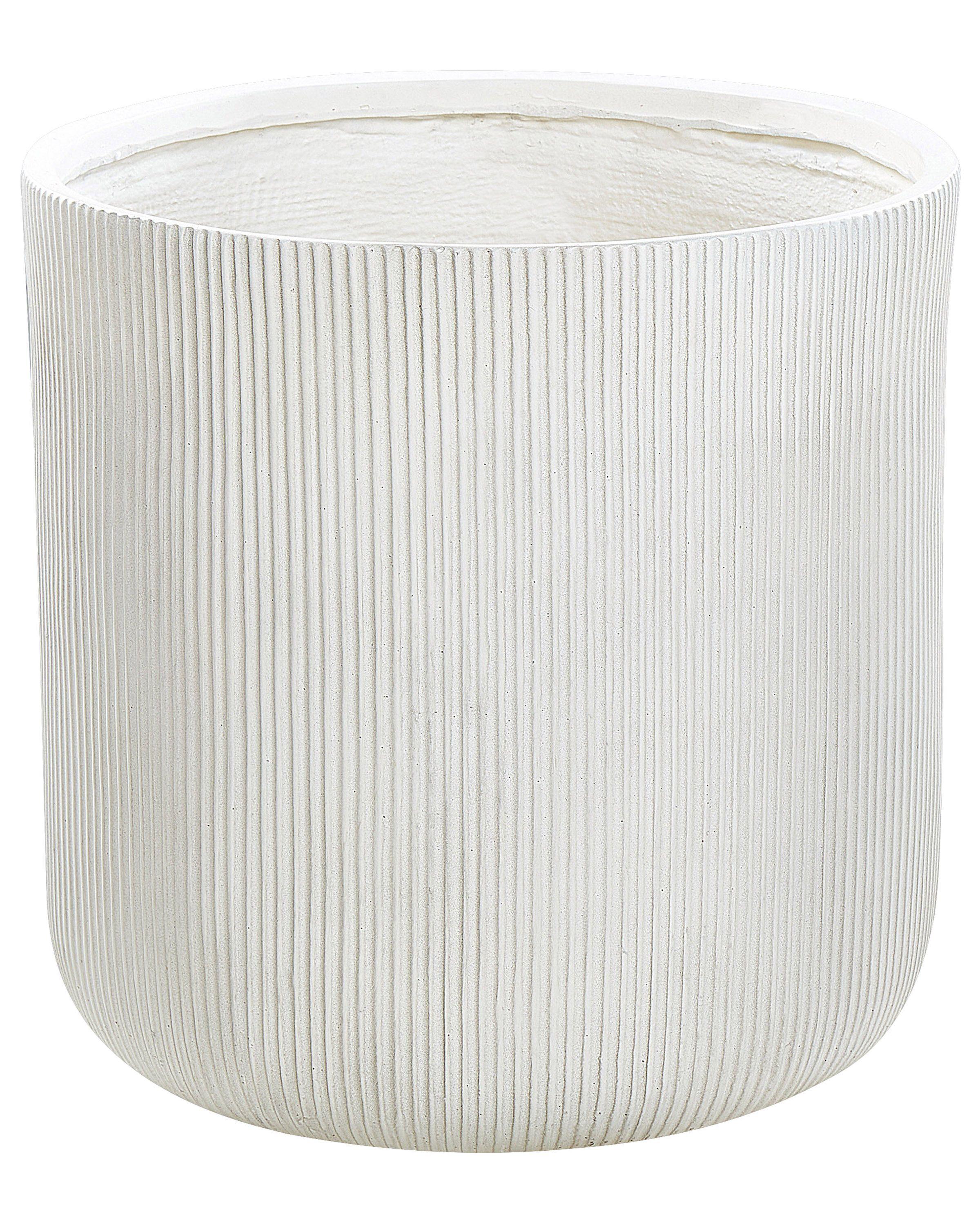 BLUMENTOPF Weiß Oreoi - Weiß, Naturmaterialien (55cm) - Beliani