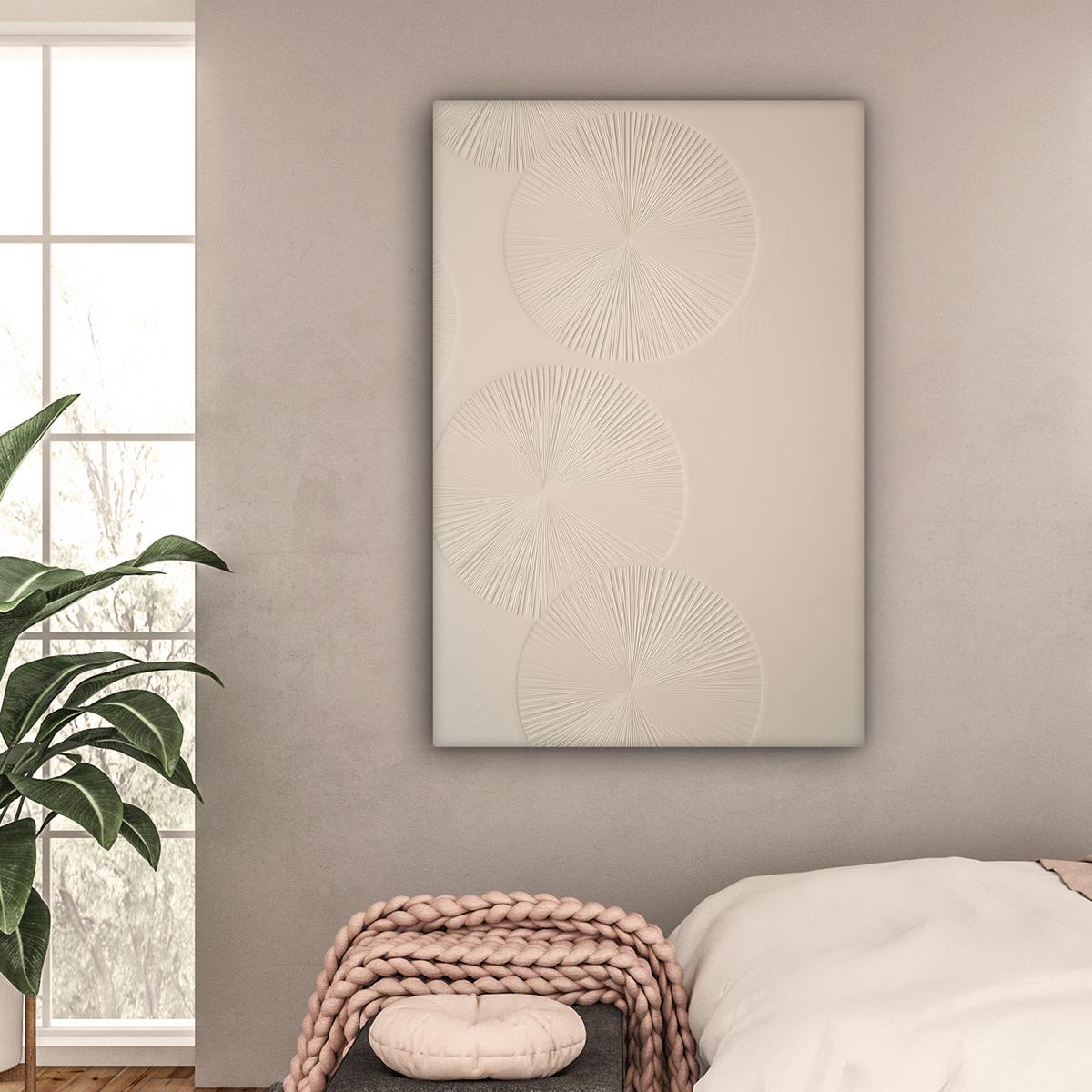 LEINWANDBILD Japandi - Beige - Modern Deko XXL 80x120 cm - Ecru, Textil (80/120cm) - MuchoWow