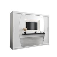 SCHWEBETÜRENSCHRANK 200/250/62 3-türig - Silberfarben/Weiß, Holz/Kunststoff (250/200/62cm) - MÖBEL KRYSPOL