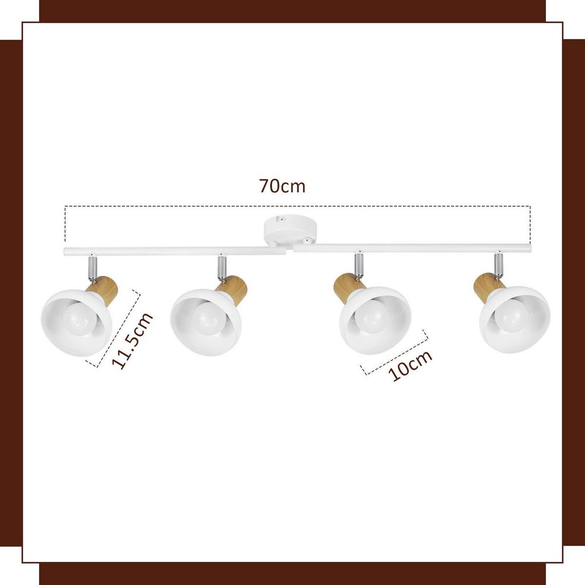 DECKENSTRAHLER Farrell 4-flammig 70/11/15.5 cm - Weiß, Metall (70/11/15.5cm) - Nettlife