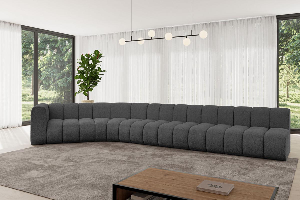 ECKSOFA modulares Sofa Karex-L3 - 490x194x70 cm Grau - Grau, Holzwerkstoff/Textil (490/194cm) - ALTDECOR