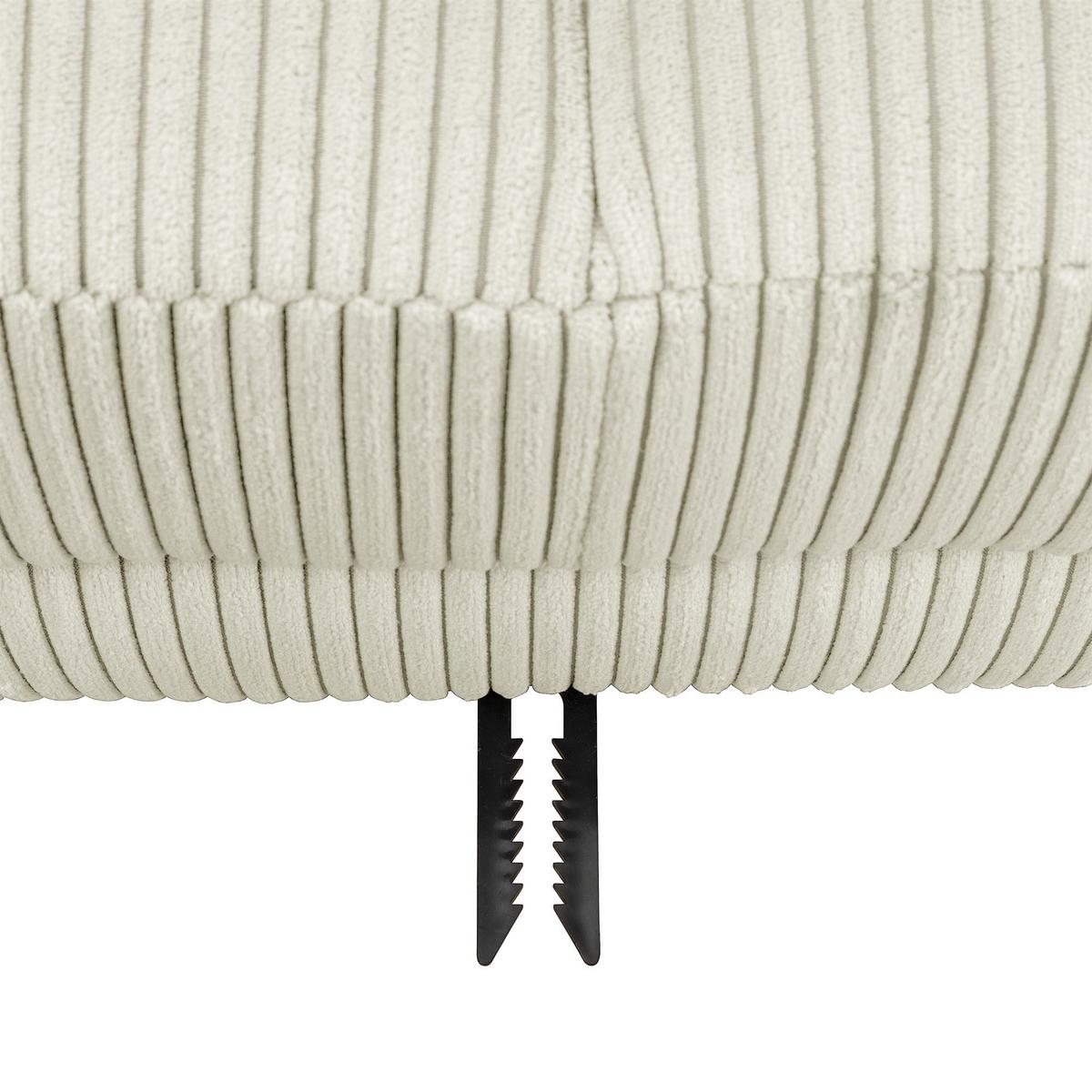 FUNKTIONSSOFA mit Hocker Kattie Cordstoff creme - Creme, Kunststoff (144/230cm) - 58aufmkessel