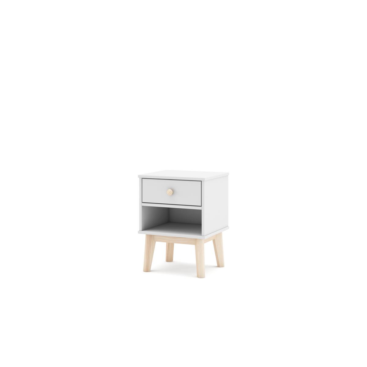 NACHTTISCH Esteban Weiß 40/35/53.1 cm - Weiß, Holz (35/53.1/40cm) - Calicosy