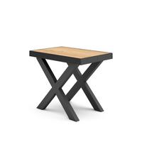 KONSOLENTISCH ausziehbar 58 bis 140cm, für 6 Gäste, eiche, schwarz, 90/58/73cm - Eichefarben/Multicolor, Holzwerkstoff (90/140/73cm) - Skraut Home