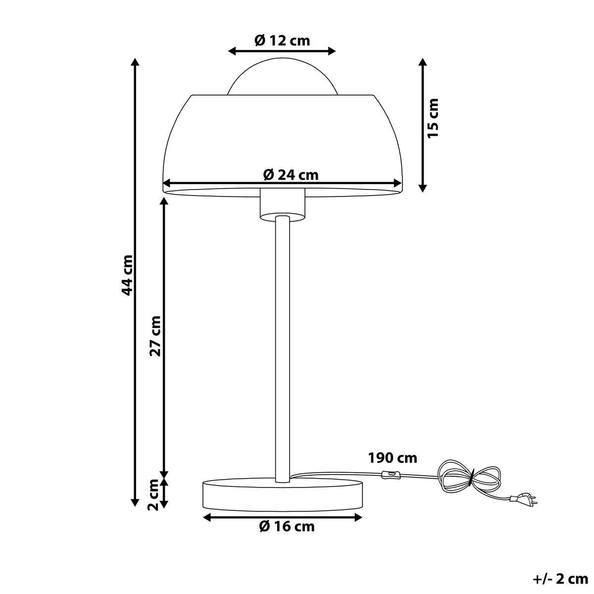 TISCHLAMPE Senette 24/24/44 cm - Schwarz, Metall (24/24/44cm) - Beliani