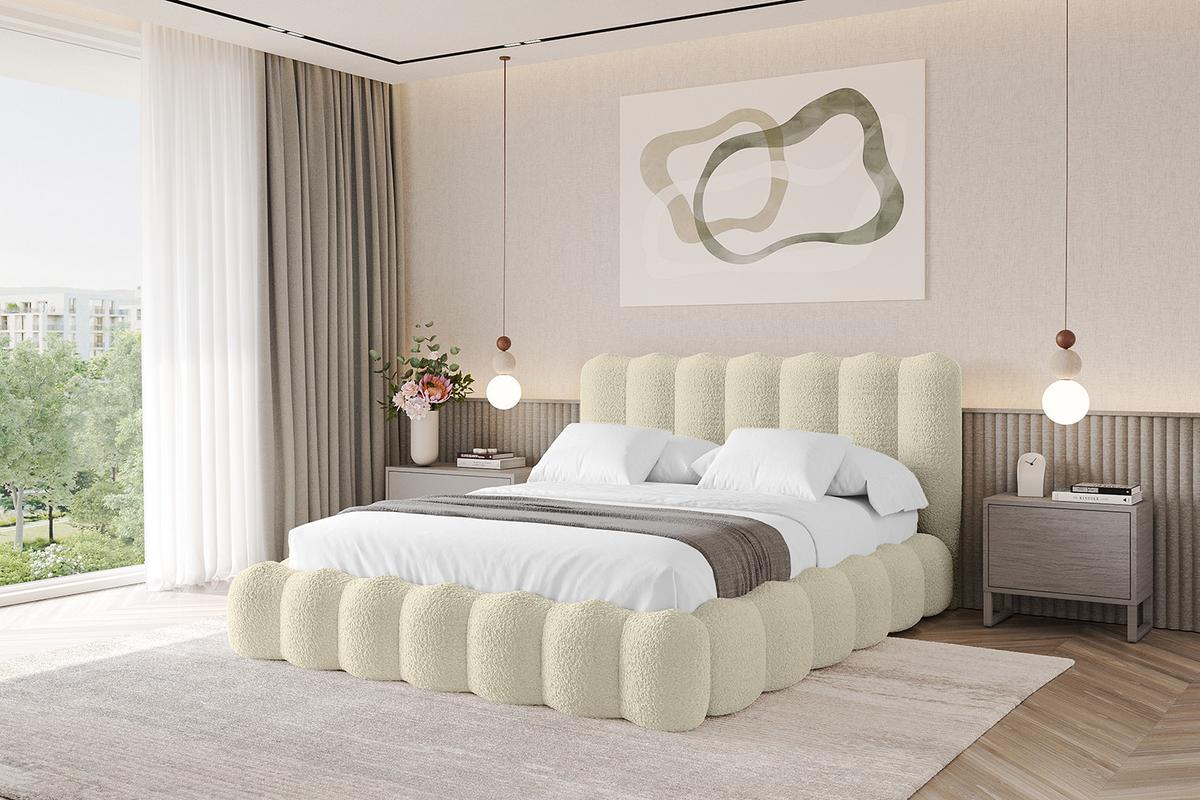 POLSTERBETT mit Bettkasten und Lattenrost, Boxbett ohne Matratze - SORA 180x200 Beige - Taupe, Holzwerkstoff/Textil (180/200cm) - ALTDECOR