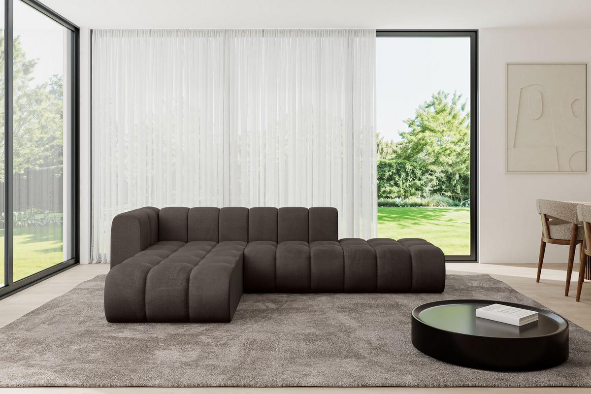 ECKSOFA modulares Sofa Zuvon-L1 - 296x177x70 cm Braun - Braun, Holzwerkstoff/Textil (296/177cm) - ALTDECOR
