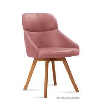 ESSZIMMERSTUHL (2er-Set) Donna 52x82x63 Eiche geölt/Rosewood - Eichefarben/Dunkelrosa, Kunststoff (63/82/52cm) - 58aufmkessel