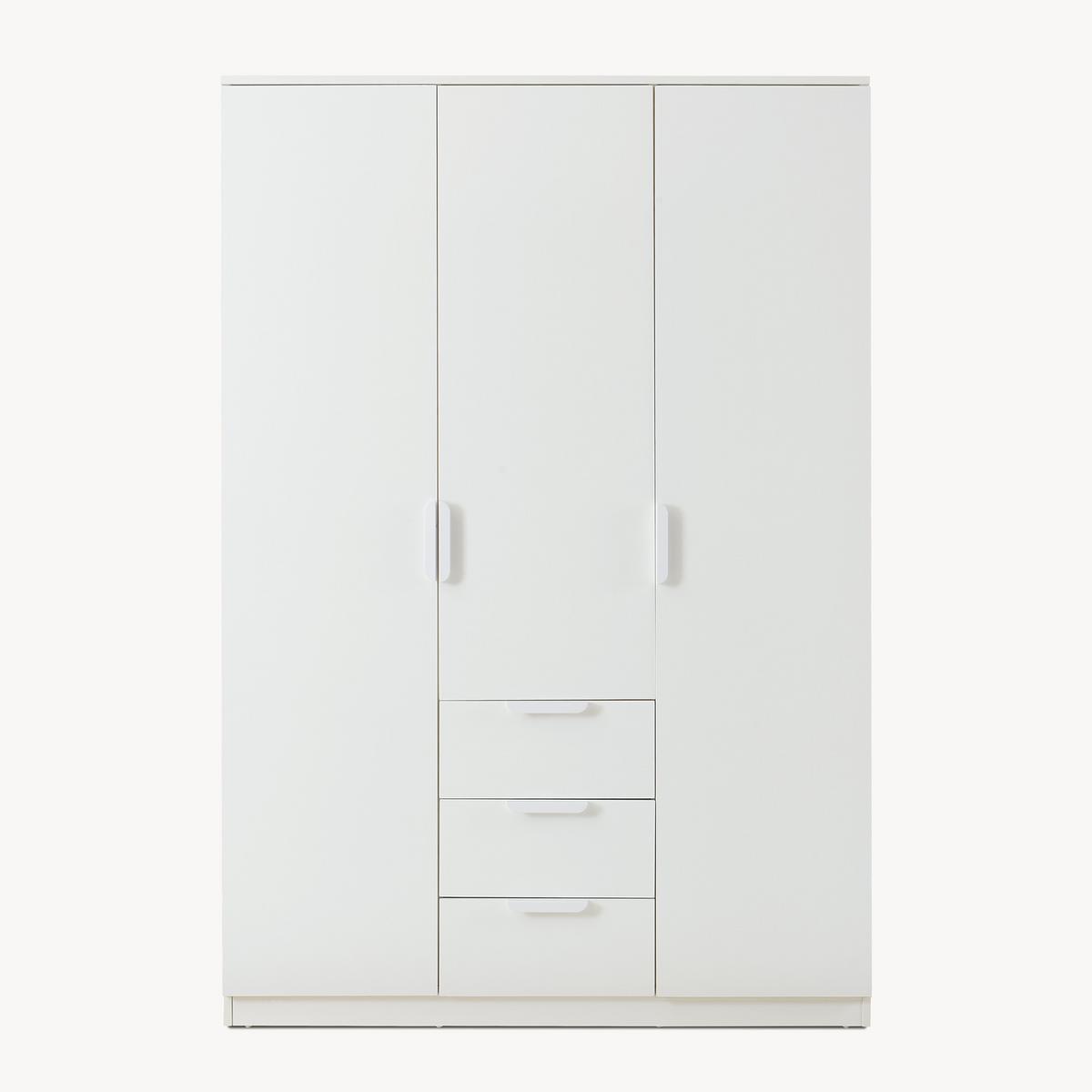 KLEIDERSCHRANK Eiselfing - Weiß, Holzwerkstoff (120/176/52cm) - [en.casa]