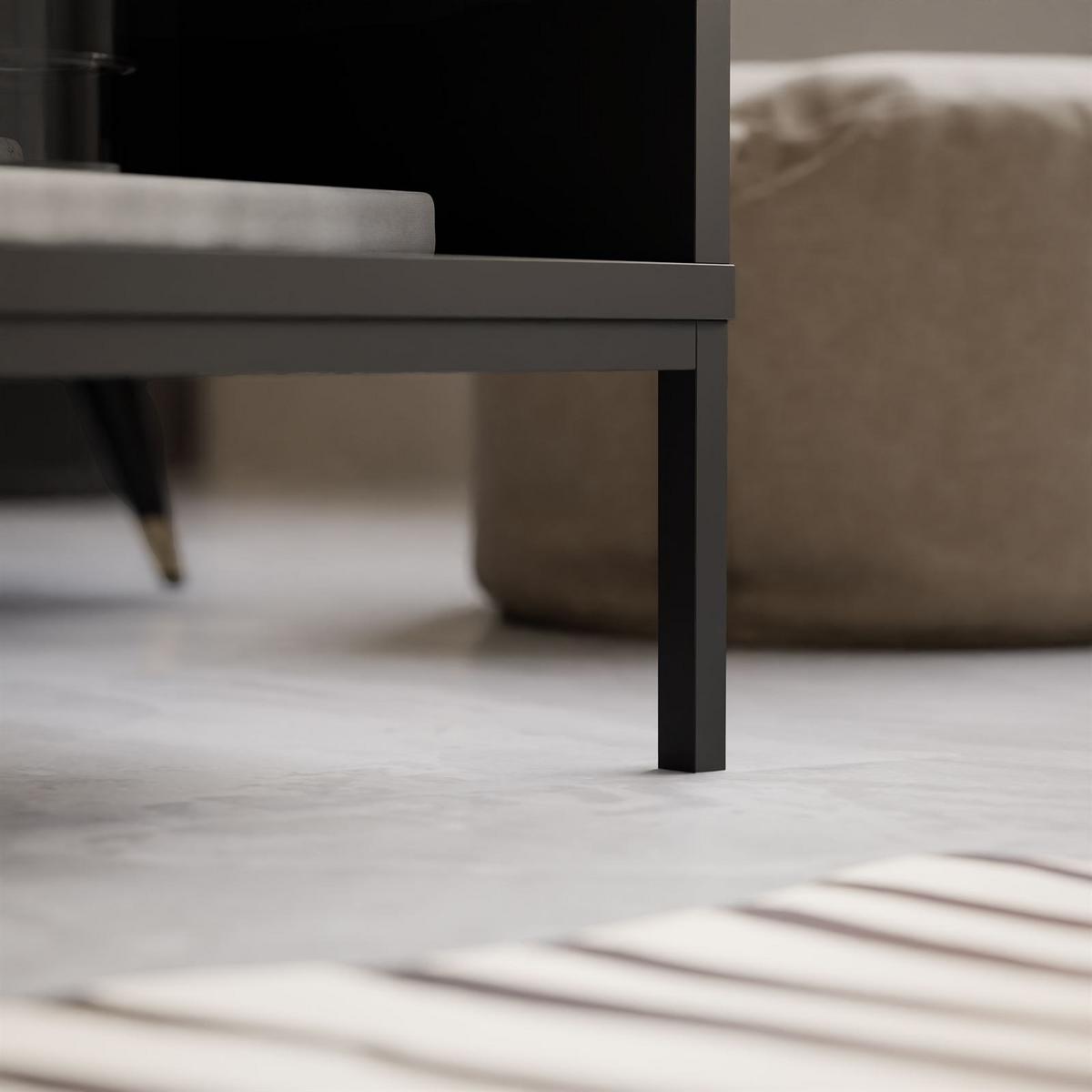 COUCHTISCH LIAM mit Schublade - Schwarz, Holzwerkstoff (67/120/39cm) - Lookway
