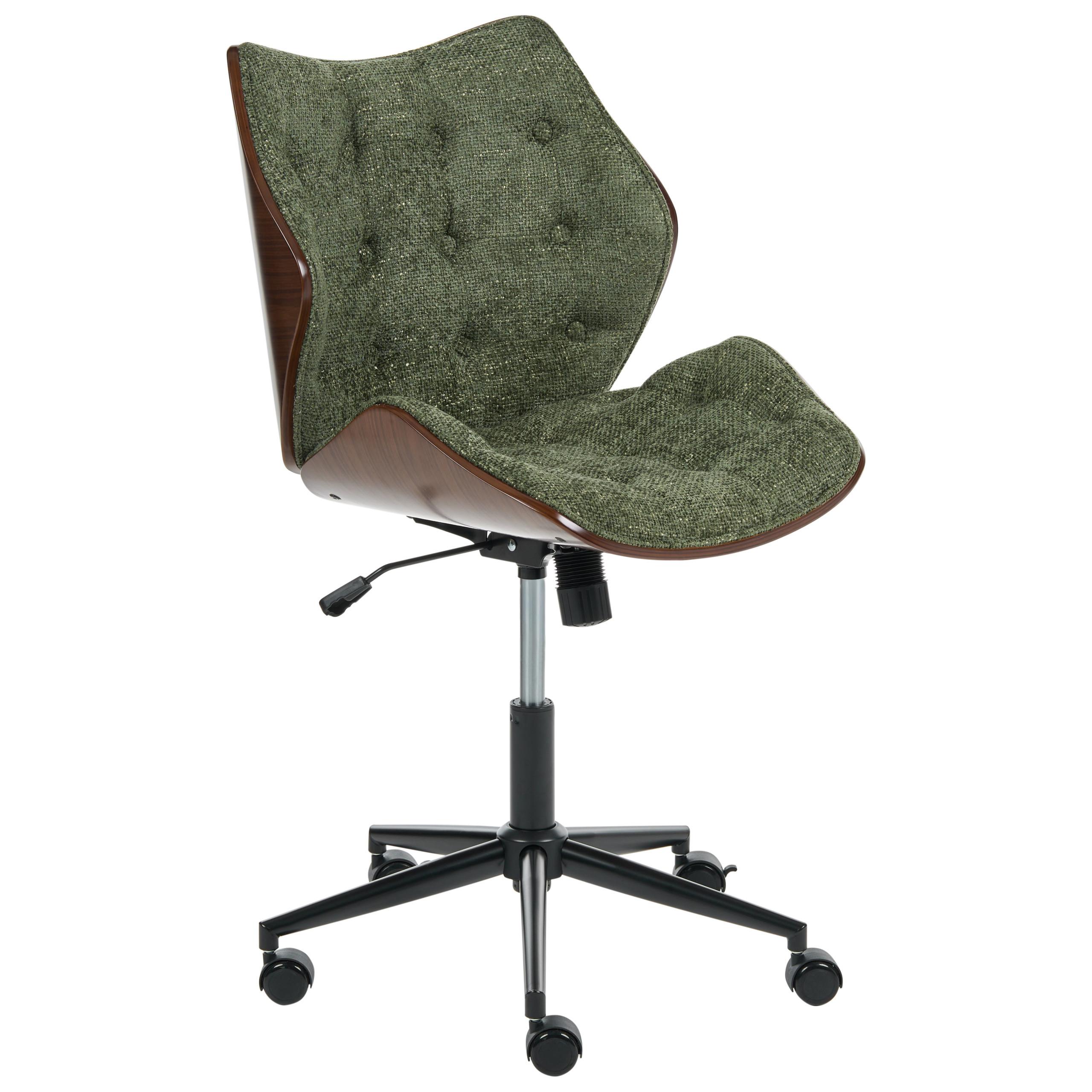 SCHREIBTISCHSTUHL Chenillegewebe Dunkelgrün Lompoc - Dunkelgrün, Textil/Metall (54/89/56cm) - Beliani