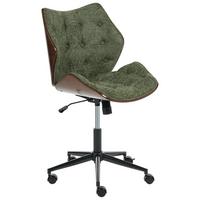 SCHREIBTISCHSTUHL Chenillegewebe Dunkelgrün Lompoc - Dunkelgrün, Textil/Metall (54/89/56cm) - Beliani