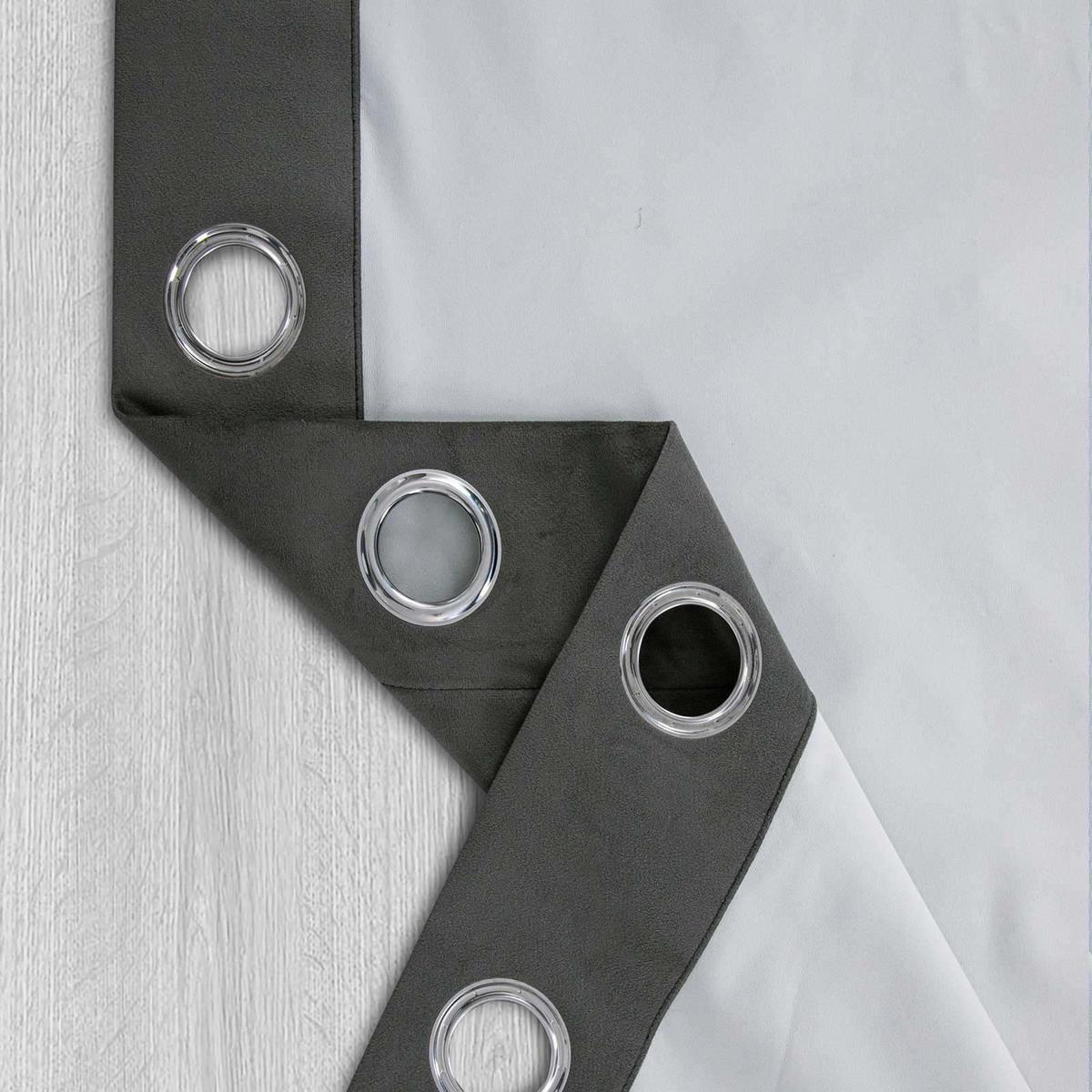 VERDUNKELUNGSVORHÄNGE Samt mit Thermo-Funktion, 117/137 cm - Grau, Textil (117/137cm) - Homescapes