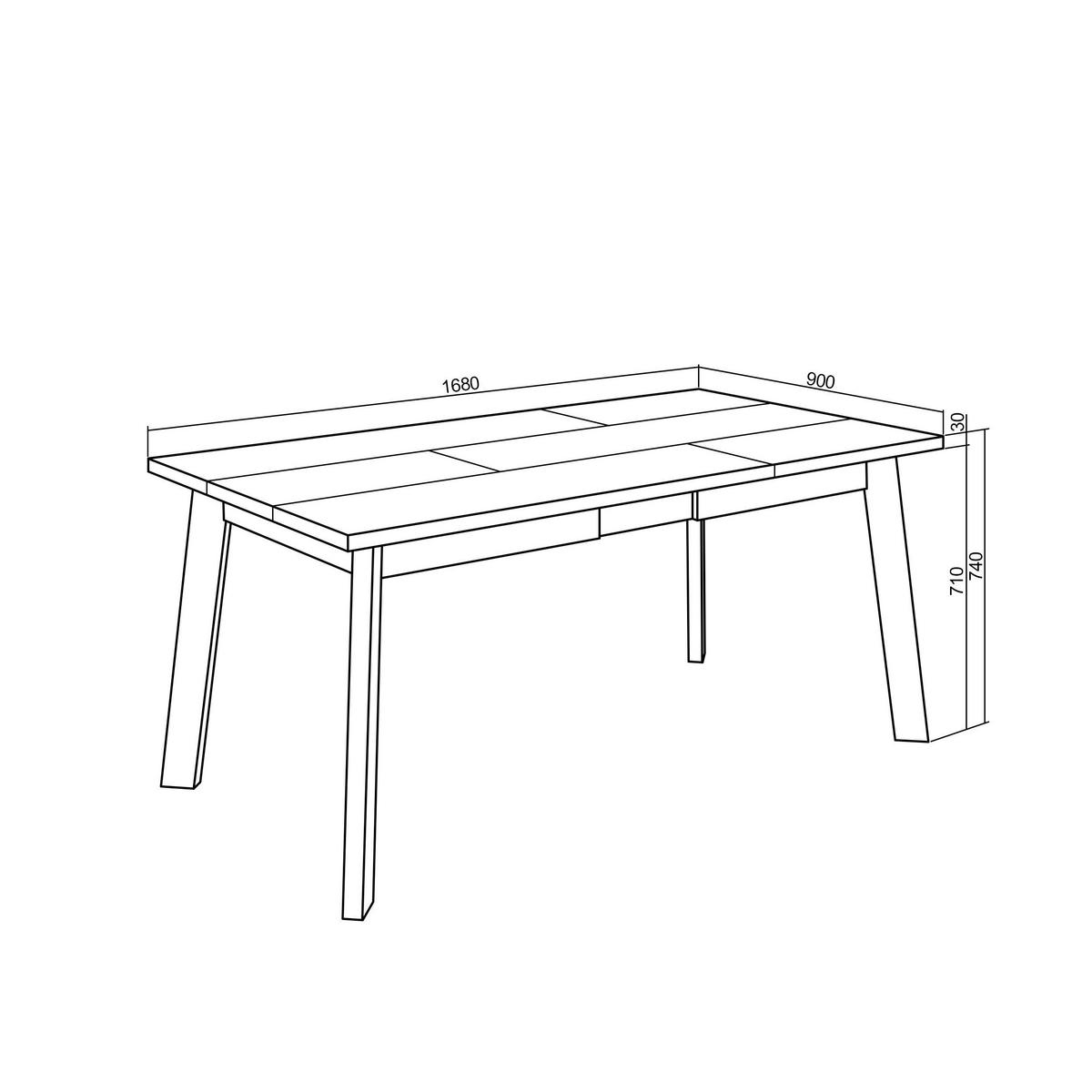 ESSTISCH für 8 Gäste, eiche, schwarz, 167/90/75cm - Eichefarben/Schwarz, Holzwerkstoff (90/167/75cm) - Skraut Home