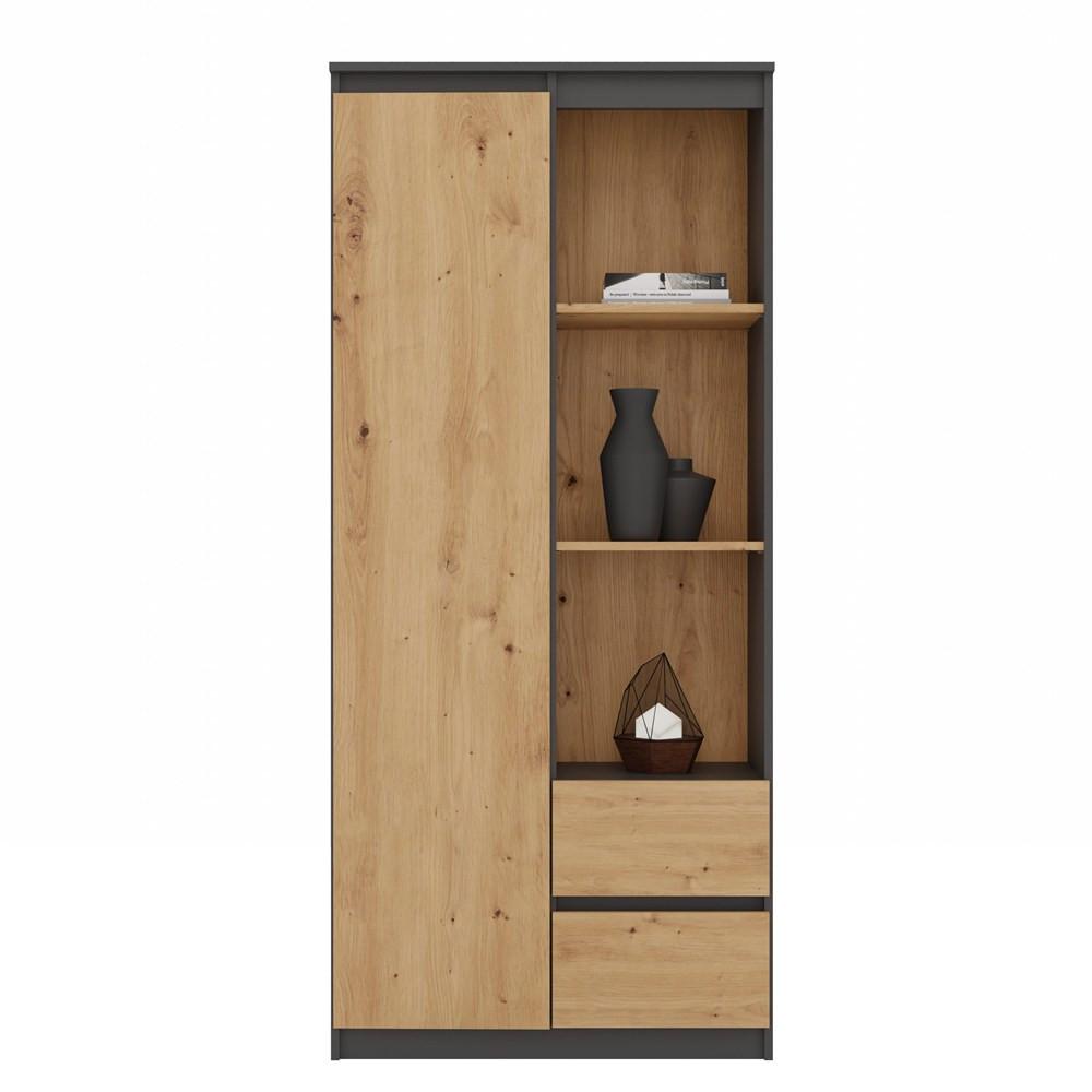 BÜCHERREGAL Anthrazit, Artisan 80/180/35 - Anthrazit, Holzwerkstoff (80/180/35cm) - RAUMHIRSCH FURNITURE