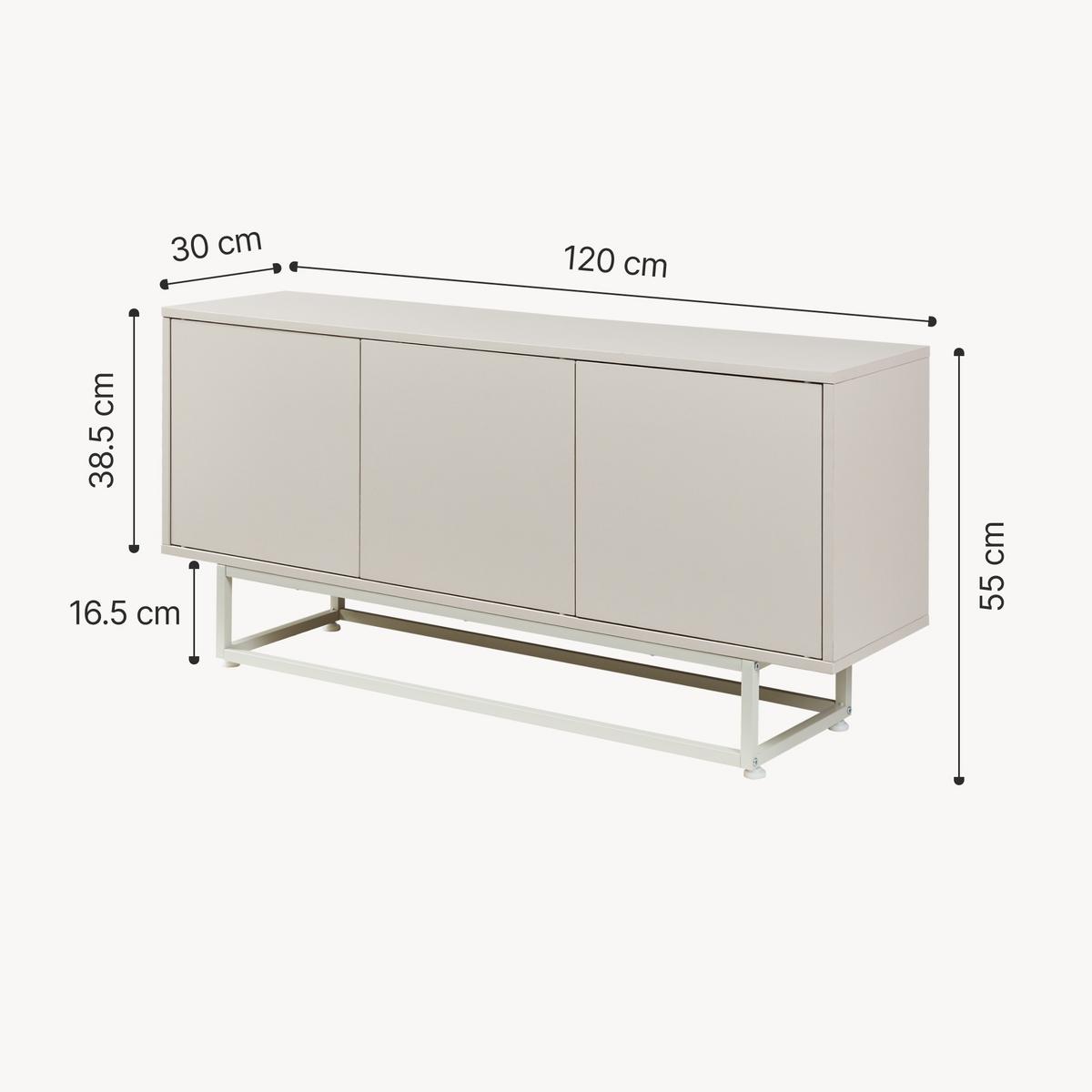 SIDEBOARD Boxholm - Beige, Holzwerkstoff/Metall (120/55/30cm) - [en.casa]