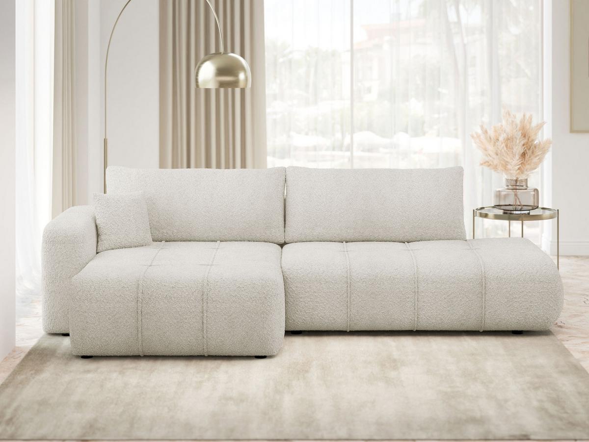 ECKSOFA Furyn O Boucle, Seite: Links - Schwarz/Naturfarben, Holzwerkstoff/Kunststoff (262/145cm) - MIRJAN24