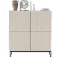 KOMMODE Elpis 4D Kaschmir Matt mit metallrahmen Glamour 112 cm - Kaschmir, Holzwerkstoff (112/126/36.5cm) - Meble Lindner