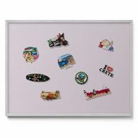 MAGNETTAFEL 80x60 cm Silberner Rahmen Flieder - Pflaume, Metall (80/60/0.4cm) - TULUP