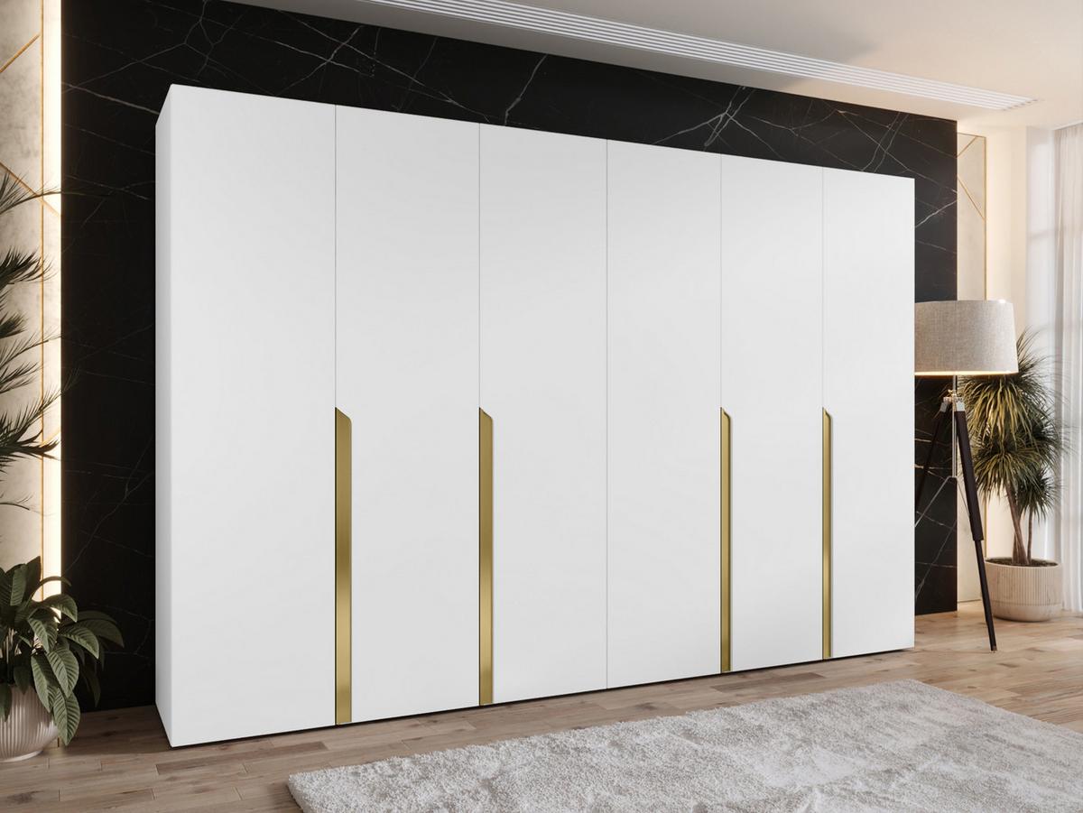 DREHTÜRENSCHRANK Mila I 300 - Goldfarben/Schwarz, Holzwerkstoff/Kunststoff (300/202/52cm) - MIRJAN24