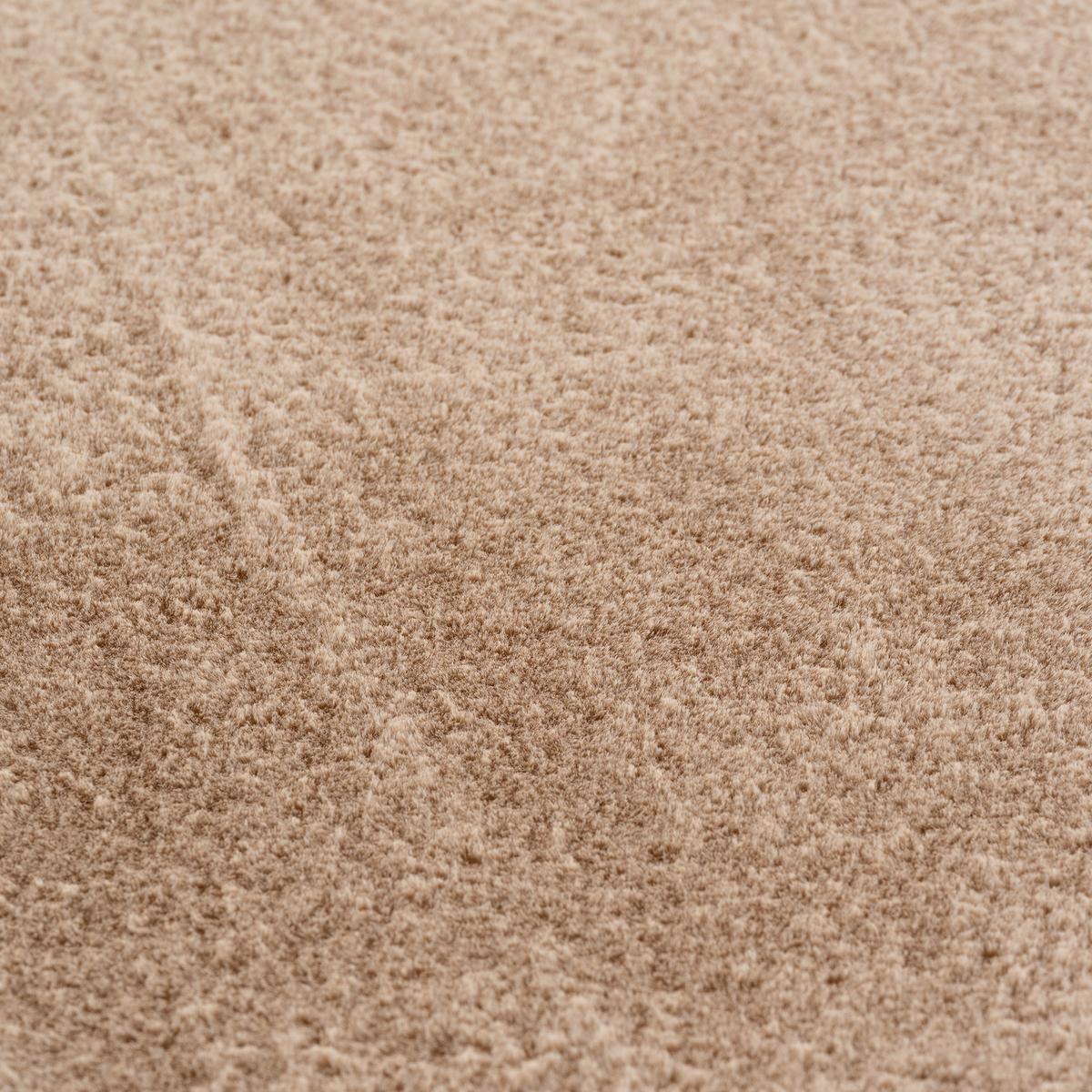 KURZFLORTEPPICH Waschbar ISAR, einfarbig, Beige, Ø 120 cm - Beige, Textil (120/120cm) - KADIMA DESIGN